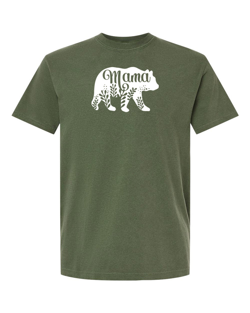 Mama Bear Floral Garment-Dyed Heavyweight T-Shirt
