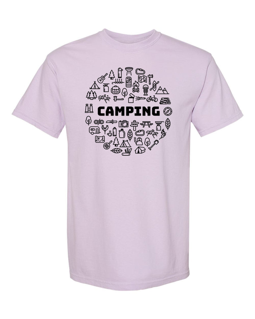 Camping Icons Garment-Dyed Heavyweight T-Shirt