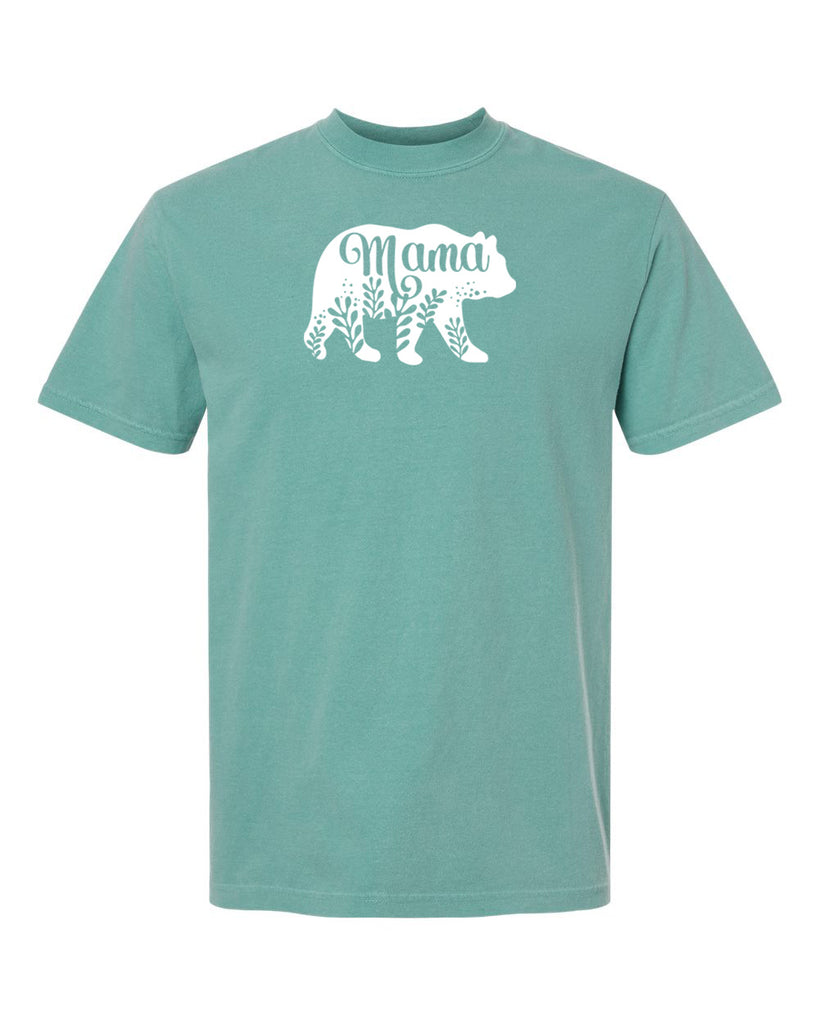 Mama Bear Floral Garment-Dyed Heavyweight T-Shirt