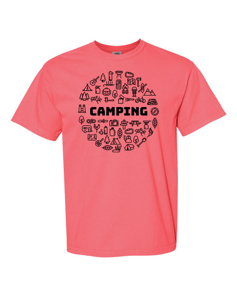 Camping Icons Garment-Dyed Heavyweight T-Shirt
