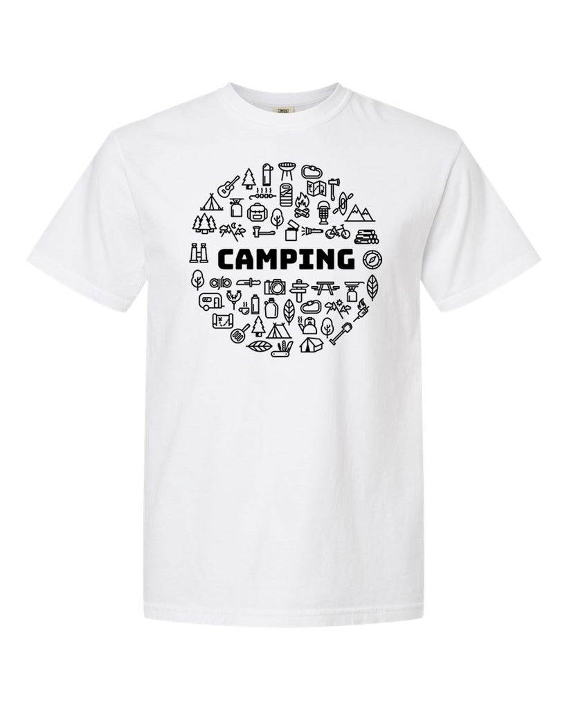 Camping Icons Garment-Dyed Heavyweight T-Shirt